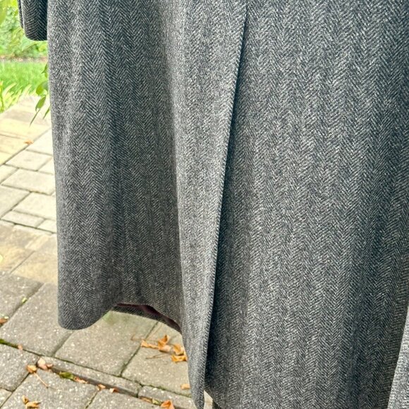Adolfo Men's 46R Wool Herringbone Trench Coat - Picture 9 of 11